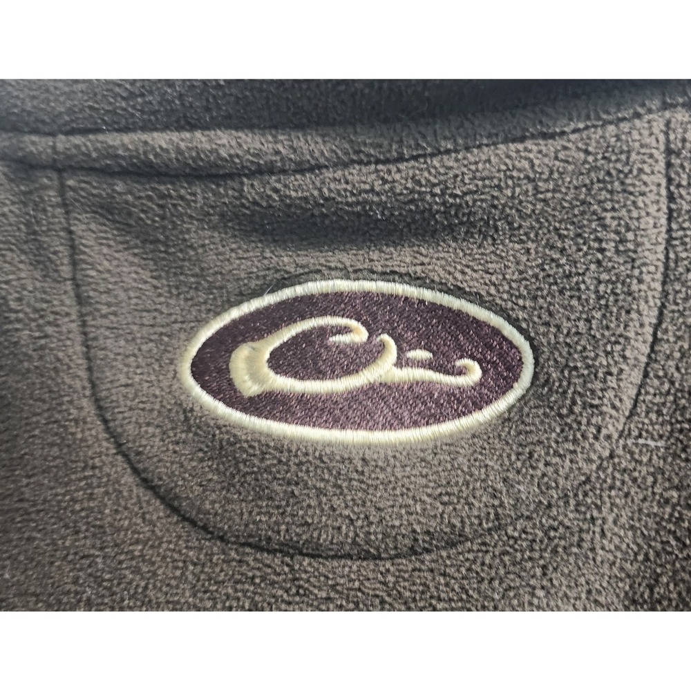Drake Clothing Company Mens 2XL Brown Fleece Vest Full Zip Hunting Duck Logo - Picture 8 of 9
